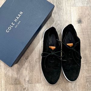 Cole Haan Misha Grand Oxford Wingtip Black Suede Sneaker
